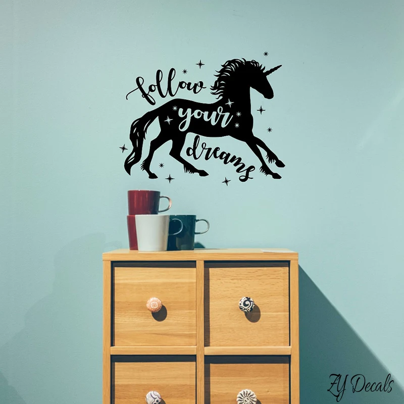 Наклейка на стену с надписью Follow Your Dreams для детской комнаты декор Волшебный