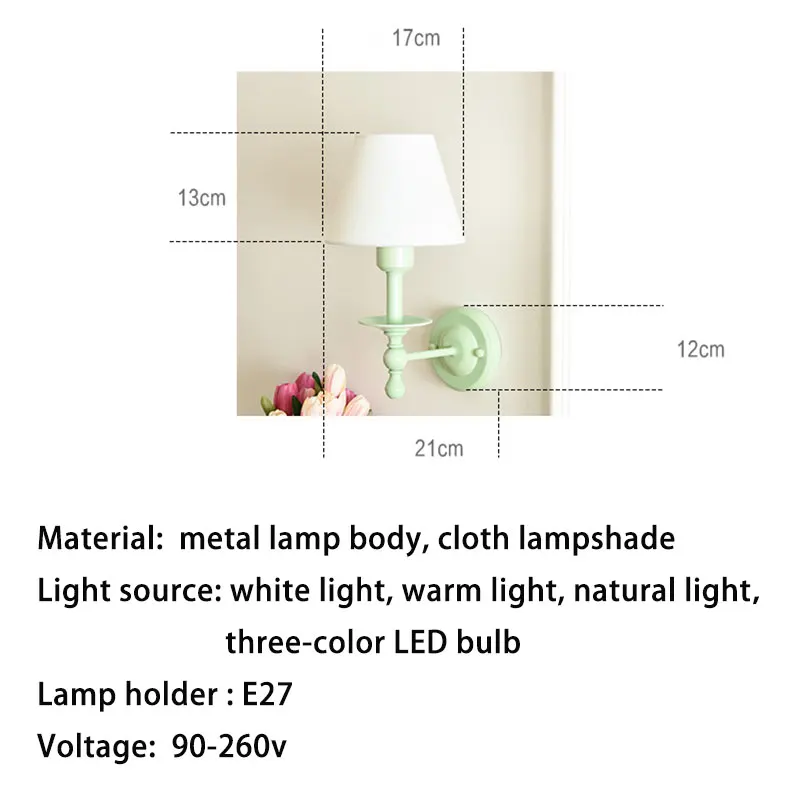 

Children Kid Girl Wall Lamp LED bulb Europe Modern Style Bedside Lamps Stair Lighting for Bedroom Home Decor 90-220V wall light
