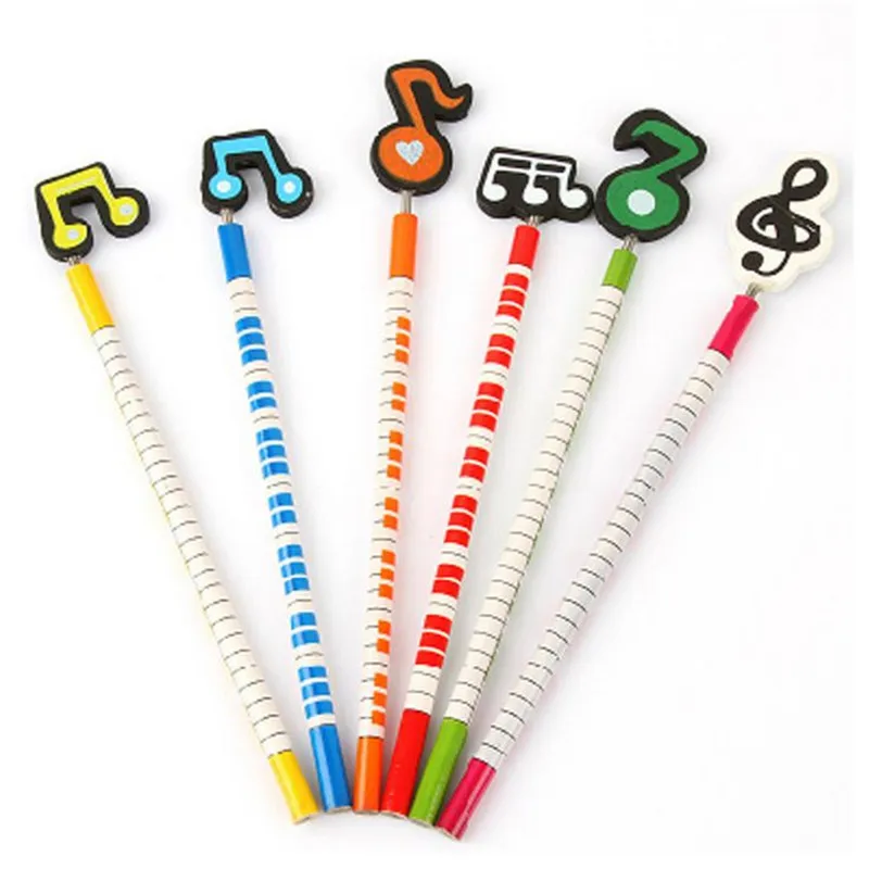 

Coloffice 6PCS/Lot Colorful Wooden Music Note 2B Pencil Standar Pencil Drawing Painting Writng Stationery School Office Supplies