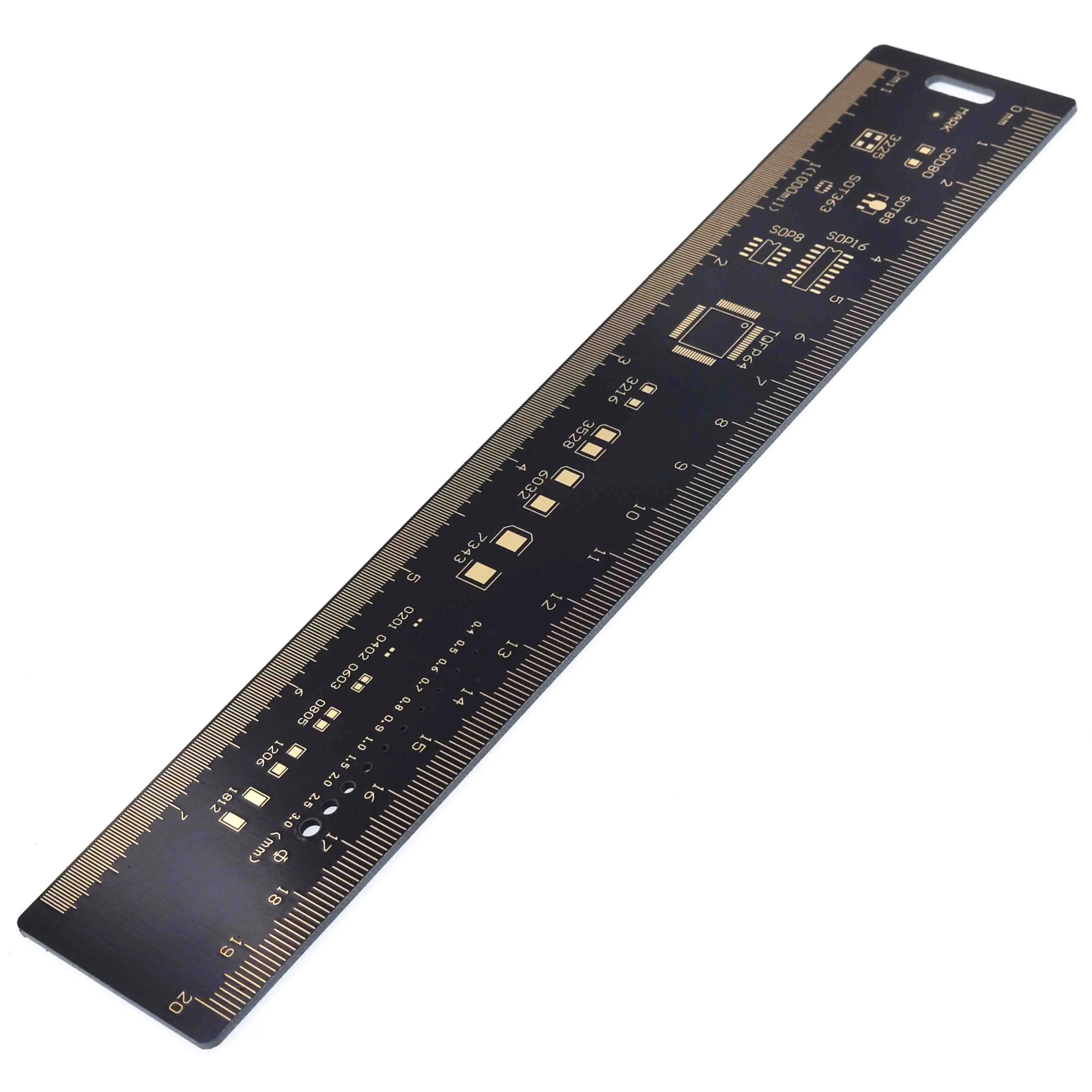 20CM 15 см 20 см 25 см 30 см Многофункциональный PCB линейка, измерительный инструмент резистор микросхема конденсатора IC диод поверхностного монтажа транзистор посылка 180 градусов - Цвет: 20CM