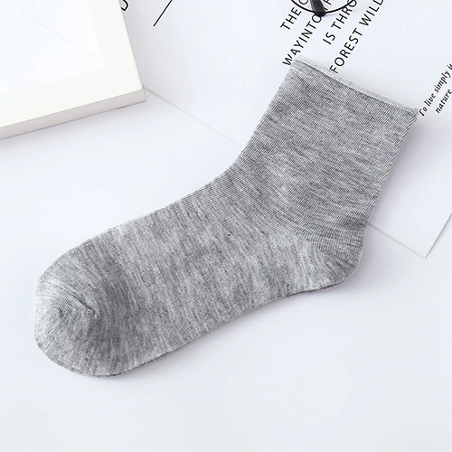 Gray B 5 пар/лот = 10 шт., женские носки ярких цветов для завивки, однотонные цветные женские хлопковые носки - Цвет: Gray B