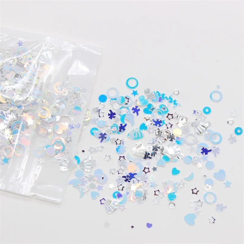 Mixed Shell Shape/Heart Shape/Star Shape/Circle Shape Sequins PVC Flat for DIY Card Making Craft Color Collection | Дом и сад