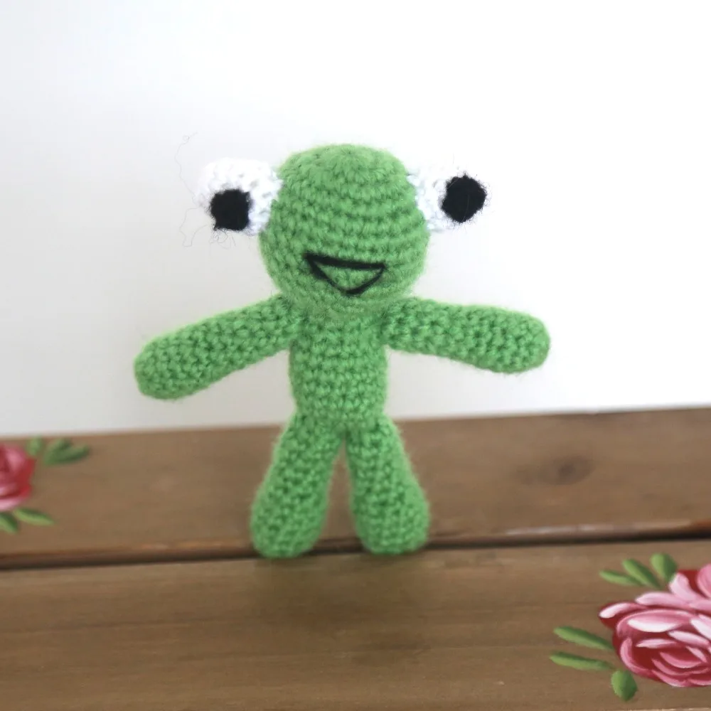 Amigurumi Лягушка Мягкая игрушка животное новорожденный фото реквизит новорожденная
