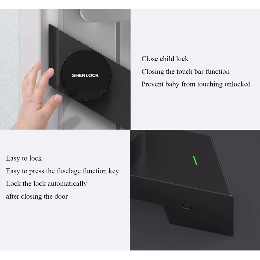 Новейший смарт замок Xiaomi Mijia Sherlock M1 умный дверной без ключа отпечатков пальцев +
