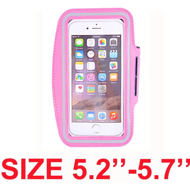 Size 5.2--5.7 (pink) Нарукавная повязка для размера 4,5 ''4,7'' 5,5 ''6'' 6,3 ''дюймов, спортивный держатель для мобильного телефона, чехол для iphone, huawei, samsung, Xiaomi, телефон на руку - Цвет: Size 5.2--5.7 (pink)