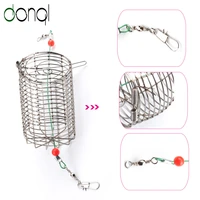 2pcslot stainless steel wire fishing lure cage small bait cage fishing basket feeder holder fishing tackle