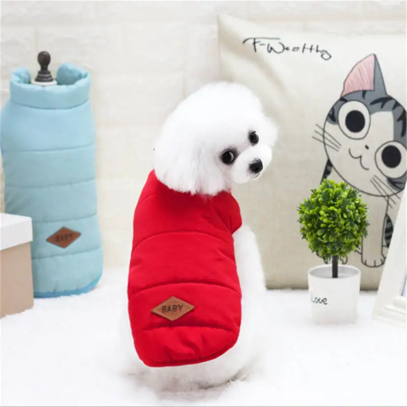 Warm Dog Clothes Puppy Outfit Pet Cat Jacket Coat Winter Soft Sweater Clothing For Small Dogs Chihuahua | Дом и сад