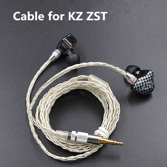 Новейший кабель KZ ZST ED12 2pin 0 75 мм улучшенный с посеребренным покрытием для