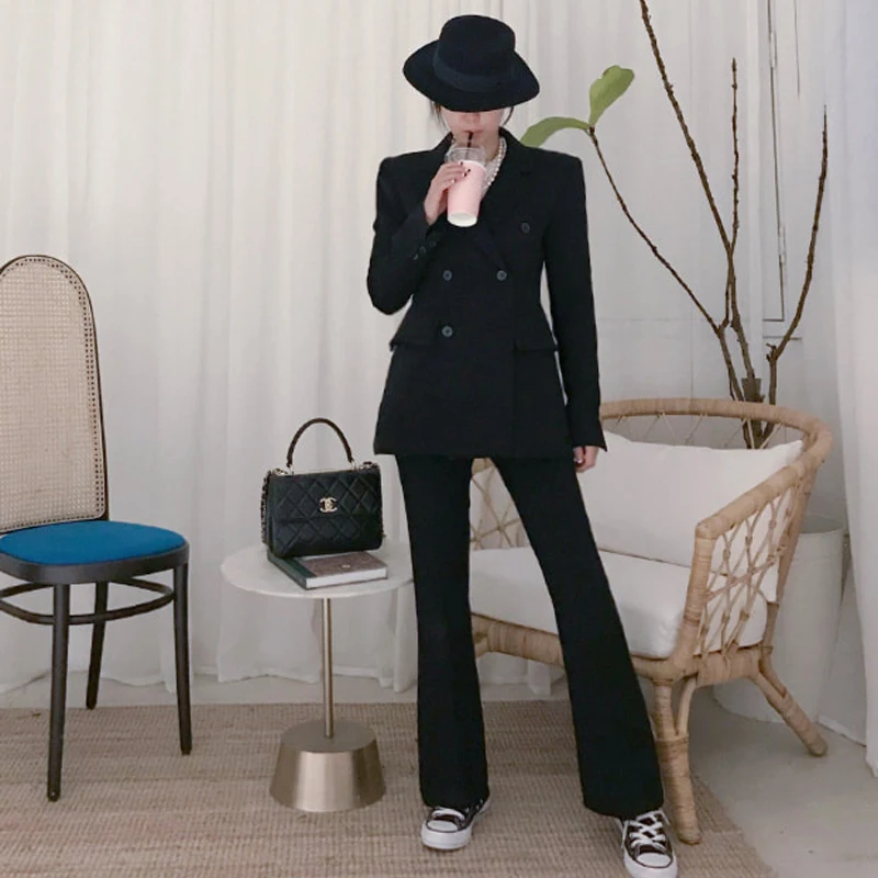 Set female 2019 spring Slim micro bell pants fashion OL professional suit jacket and pants women's casual two-piece suit