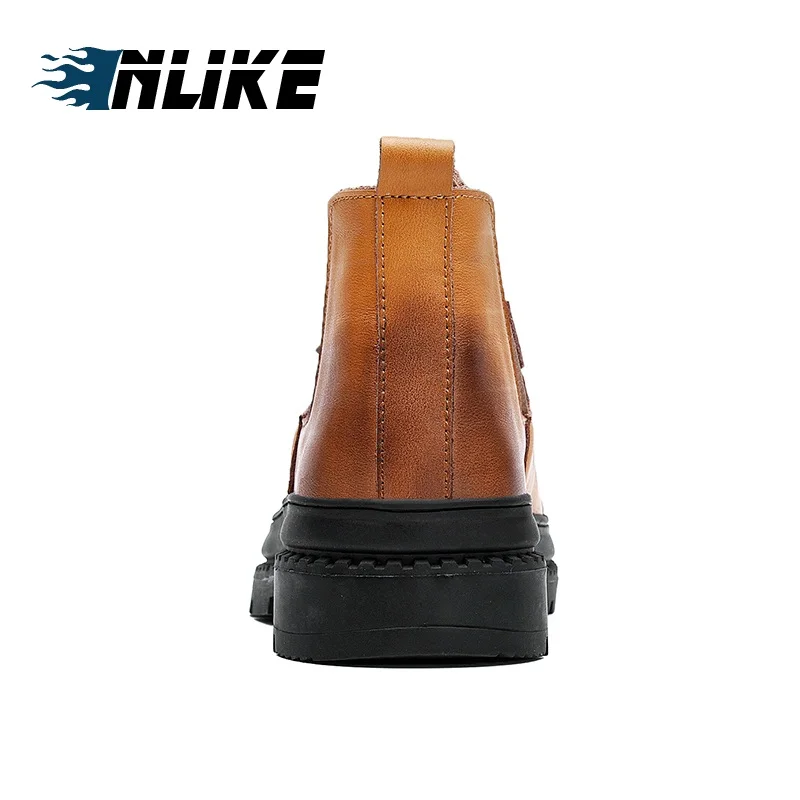 Брендовые мужские ботинки INLIKE зимние теплые кожаные Martens мотоциклетные