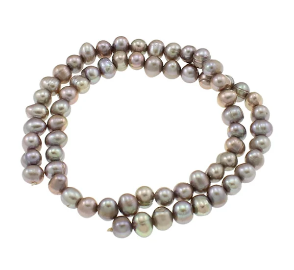 Бусины из пресноводного жемчуга для выращивания картофеля серые 6-7 мм отверстие