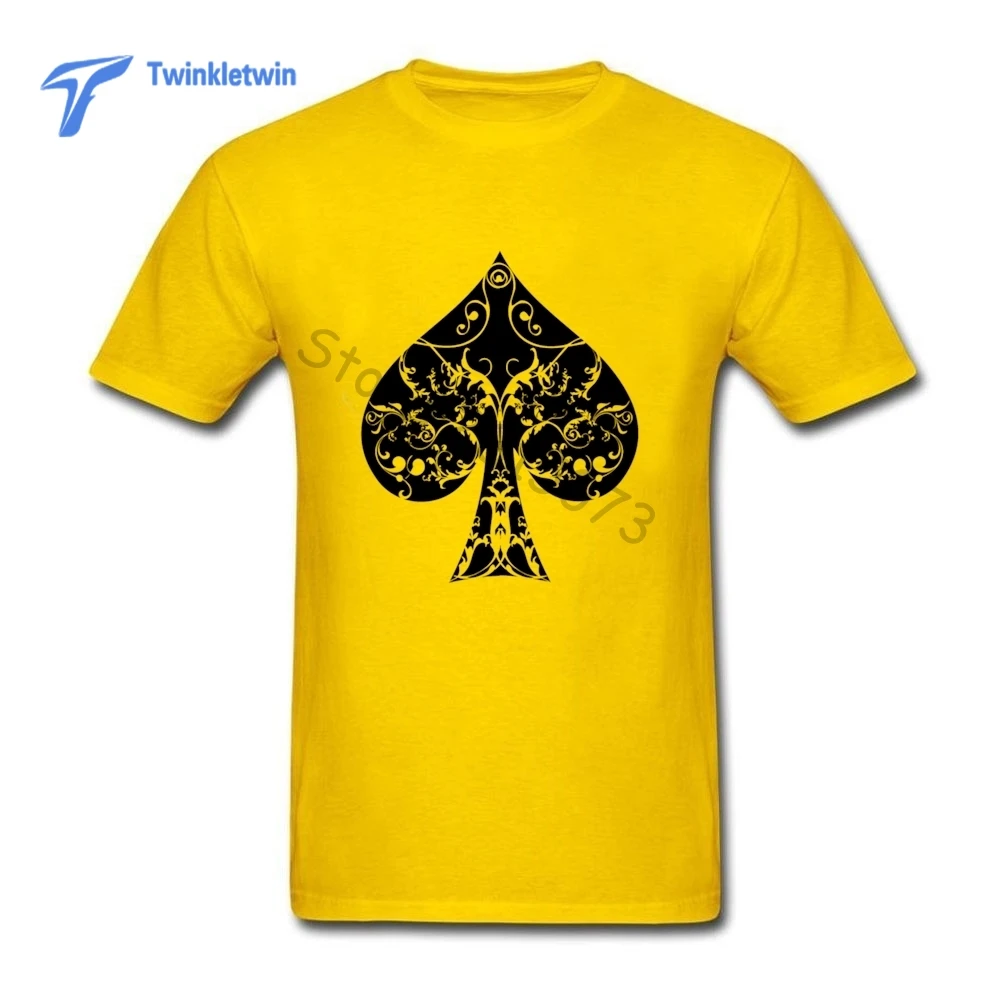 Взрослых туз пик Цветочные Племенной Spades Покер футболка Для мужчин модные Дизайн