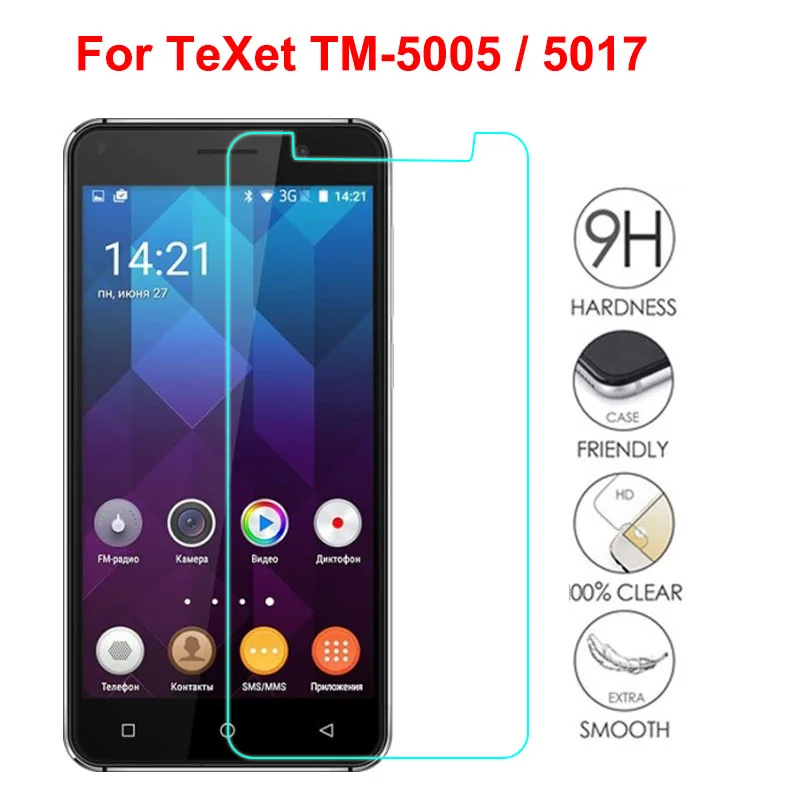 Texet TM 5005 закаленное Стекло пленка для teXet tm 5017/TM-5005 5 0 дюймов 9h 2 5D Экран протектор