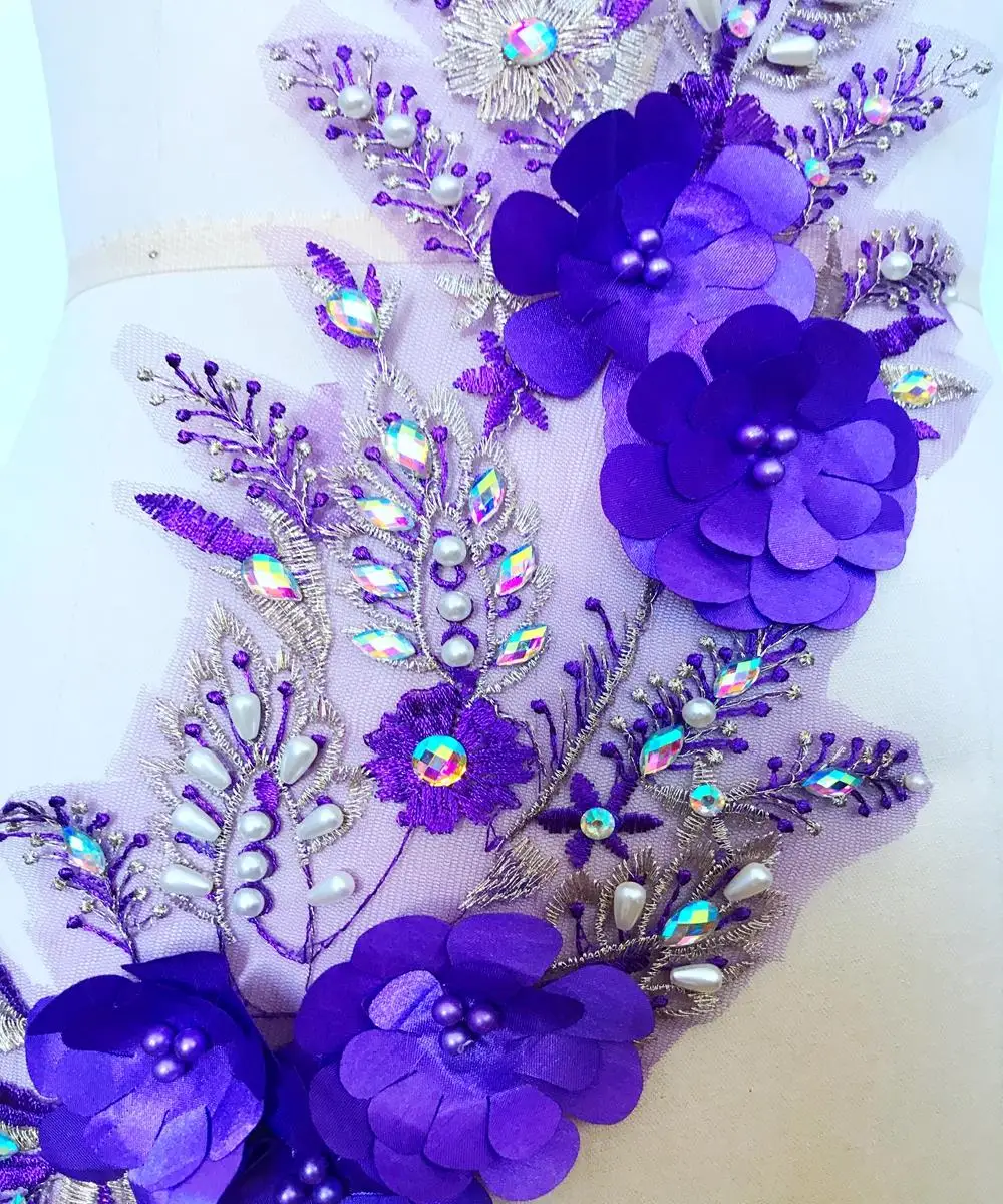 Ручная работа Лидер продаж стразы Жемчужное Кружево свадебное платье нашивки