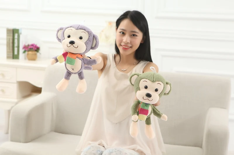 Прекрасный шарф обезьянка пара маленькая искусственная плюшевая игрушка