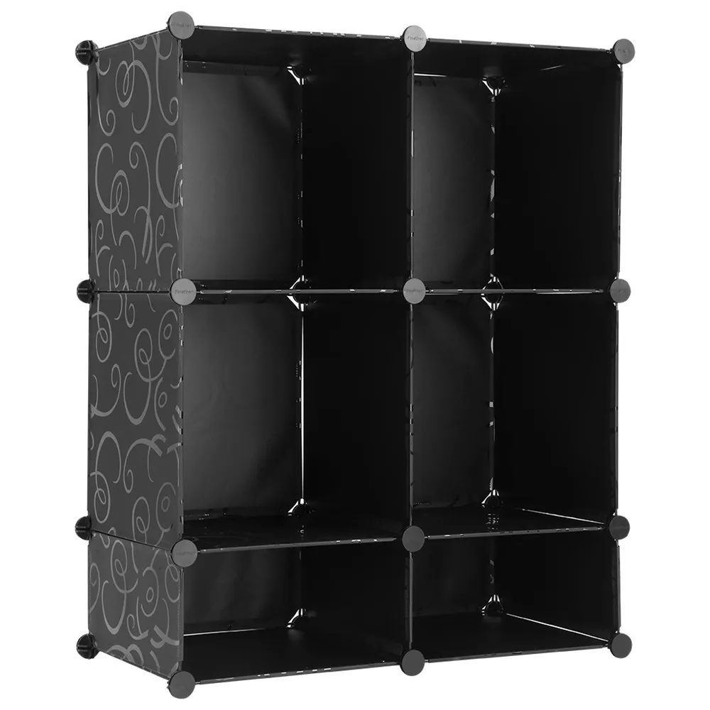 Finether 6 кубов кудрявые узорные черные блокирующие модульный органайзер для