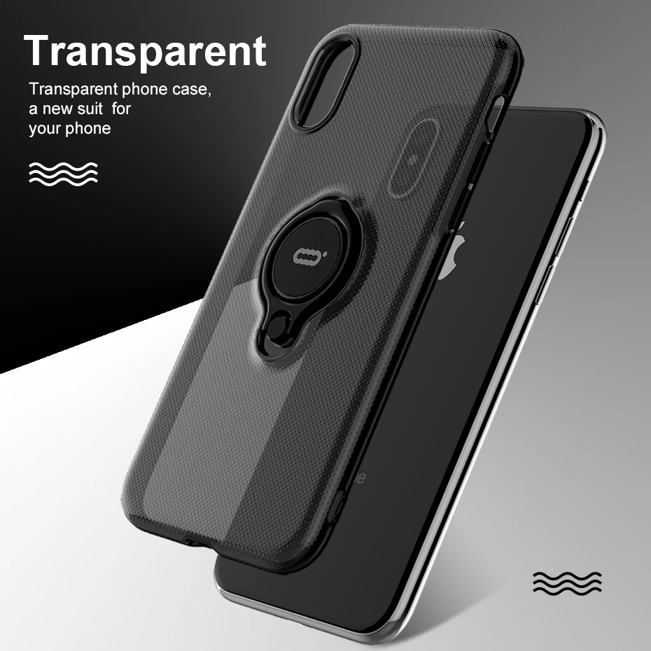 Роскошный Магнитный чехол для iPhone XS Max XR Capinha прозрачное кольцо держатель задняя