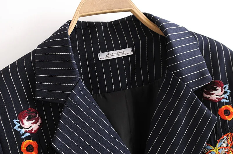 Костюм Дамская Весенняя женская одежда с перевернутым воротником в полоску