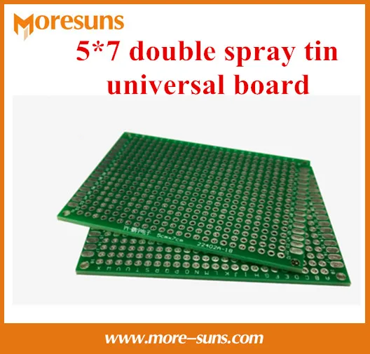 

Fast Free ship 100pcs/lot 5*7cm double spray tin universal board 1.6T 2.54 spacing glass fiber board PCB experimental board