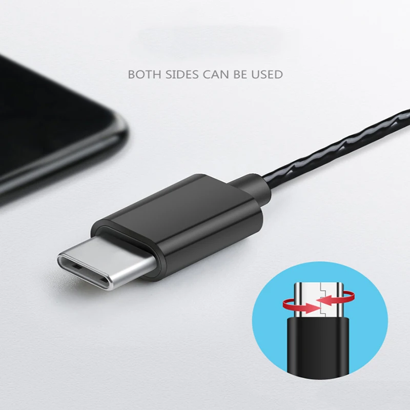 Портативные мини usb Type C наушники проводное управление с микрофоном стерео
