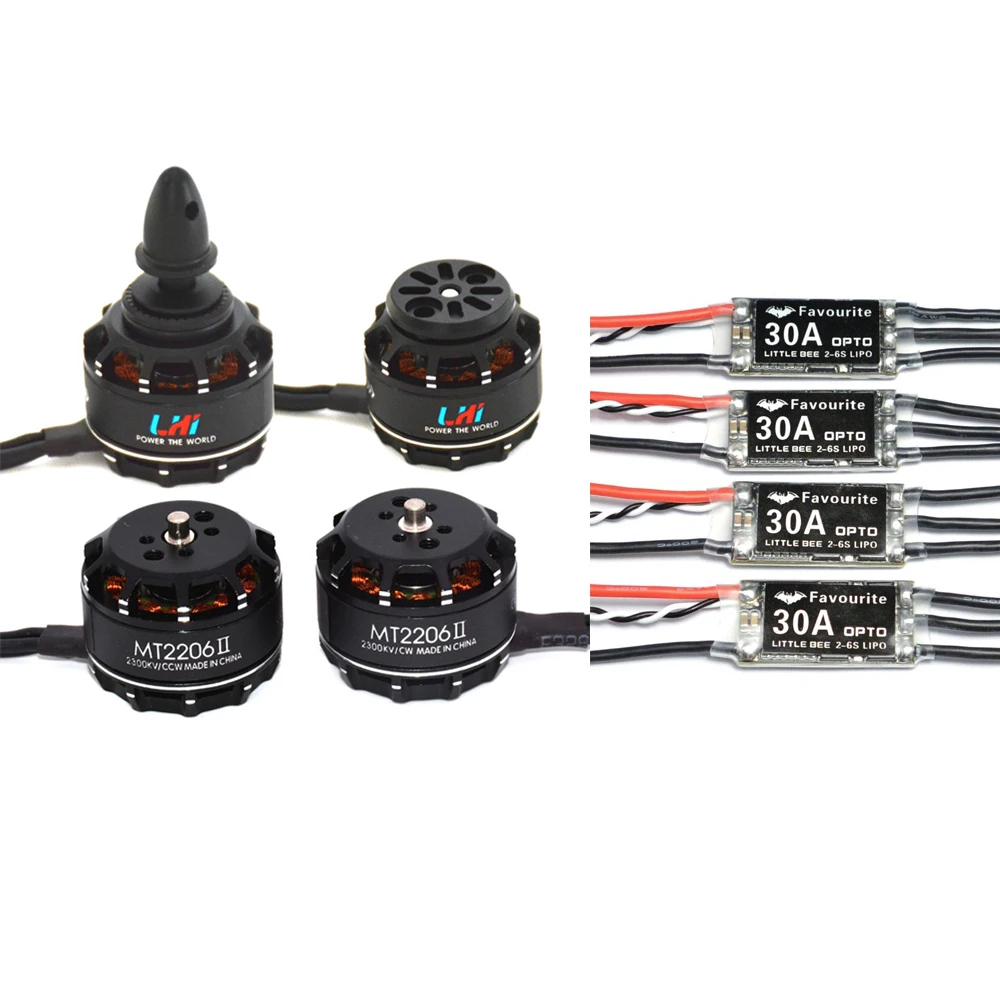 LHI MT2206 2300kv FPV Бесщеточный двигатель (2-4 S) + 4x LittleBee 30A ESC BLHeli OPTO 2-6S поддерживает OneShot125