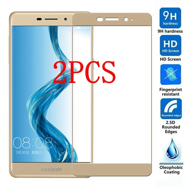 2 шт Полное покрытие закаленное стекло для Coolpad Modena Защитная пленка экрана Mega E502