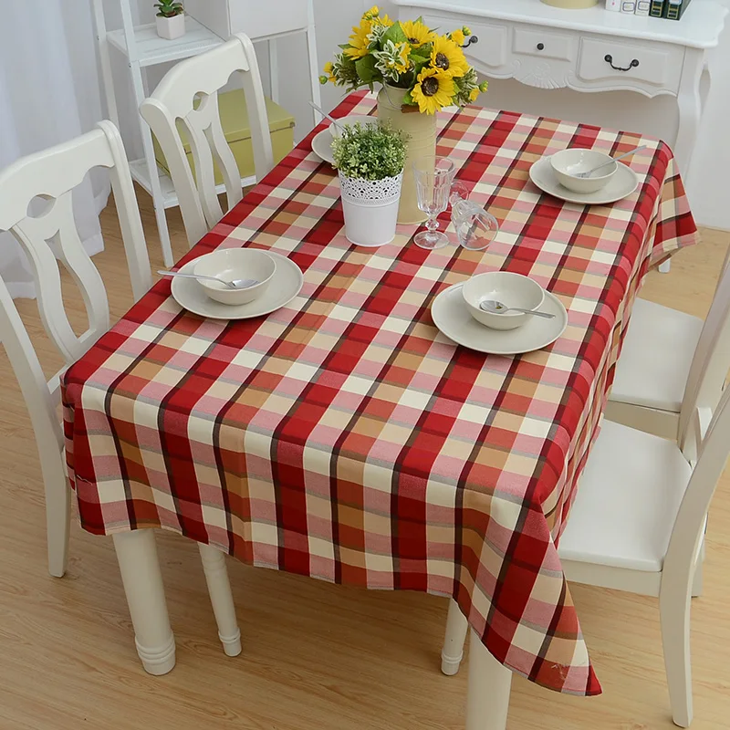 Модная столовая скатерть решетки пыле универсальная хлопок холщовые двойные