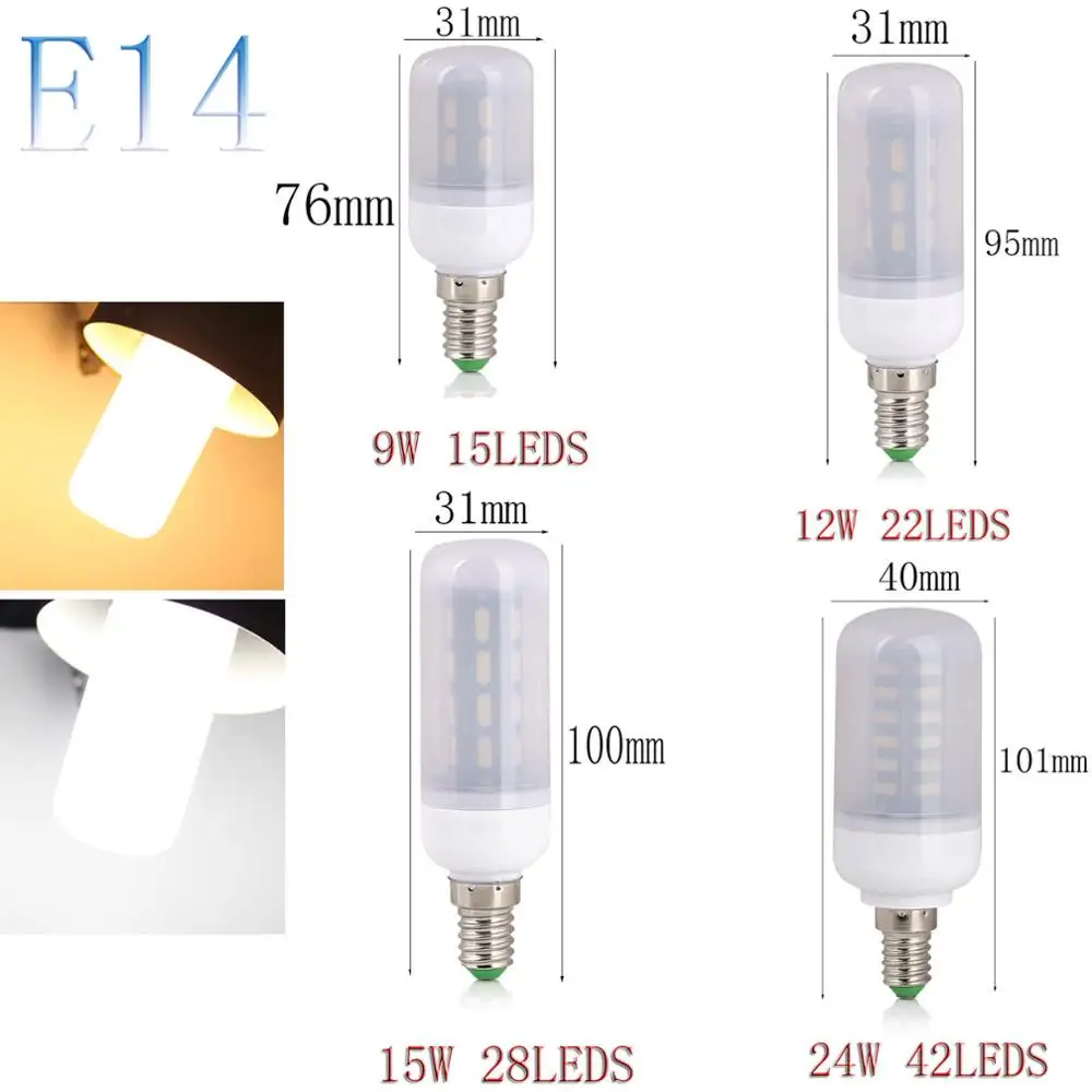 E14 SMD 7030 E27 E14 светодиодный светильник AC220V светодиодный свет кукурузы светодиодный лампы 15 22 28 42 светодиодный s 9 Вт, 12 Вт, 15 Вт, люстра свечи освещение украшение дома - Испускаемый цвет: E14