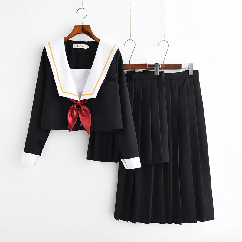 Tops and long skirts Костюм моряка студентов Школьная форма для подростков консервативный стиль Униформа COS jk Мода японский seifuku юбка-пачка, рубашка - Цвет: Tops and long skirts