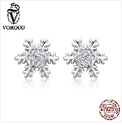 Voroco настоящий 925 пробы серебряные религиозные серьги-капли с крестиком черный циркон Винтажные серьги для женщин Роскошные ювелирные изделия VSE141