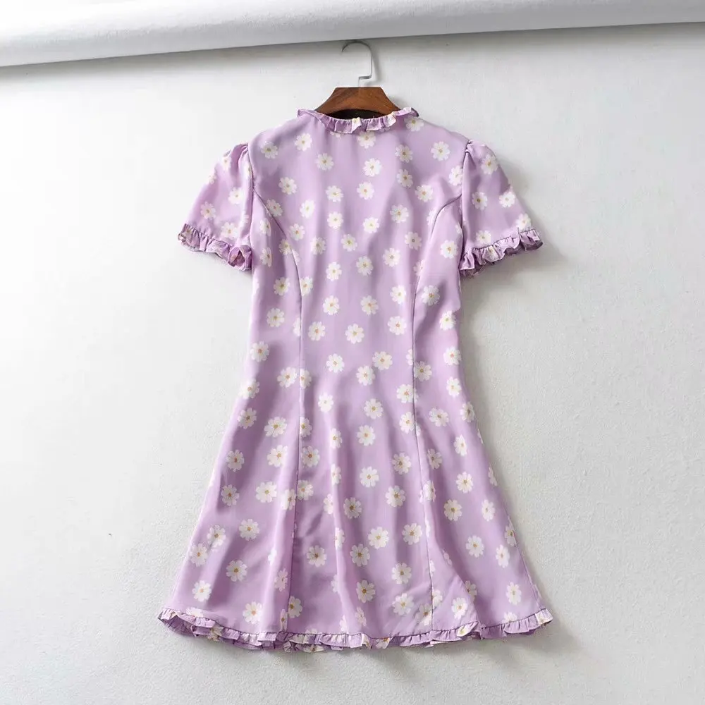 Женское винтажное пляжное платье бохо элегантное мини-платье на пуговицах с