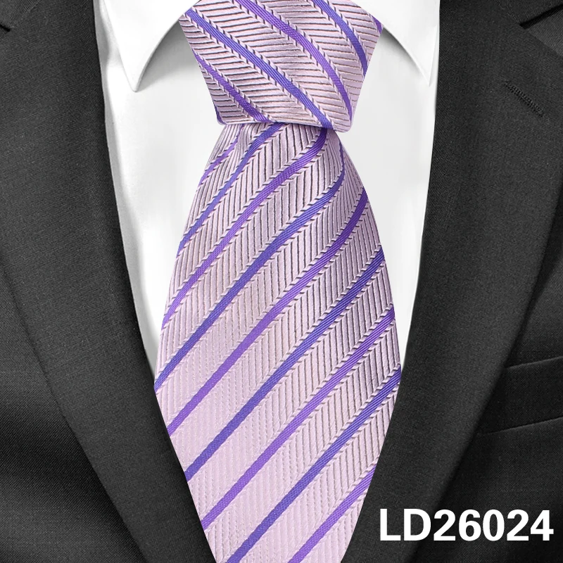 LD26024 Новые полосатые шелковые галстуки для мужчин жаккардовые Тканые Классические костюмы галстуки полосатый галстук для жениха Gravatas Corbata Vestidos мужской галстук - Цвет: LD26024