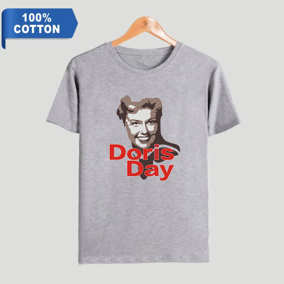 100% хлопок 2019 Американский певец и киноактера Дорис Day для женщин/мужчин одежда