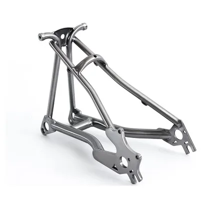 disc brake polished Титановая задняя треугольная вилка для велосипеда Brompton шириной 135 мм и передней вилкой для дискового разрыва шириной 100 мм - Цвет: disc brake polished