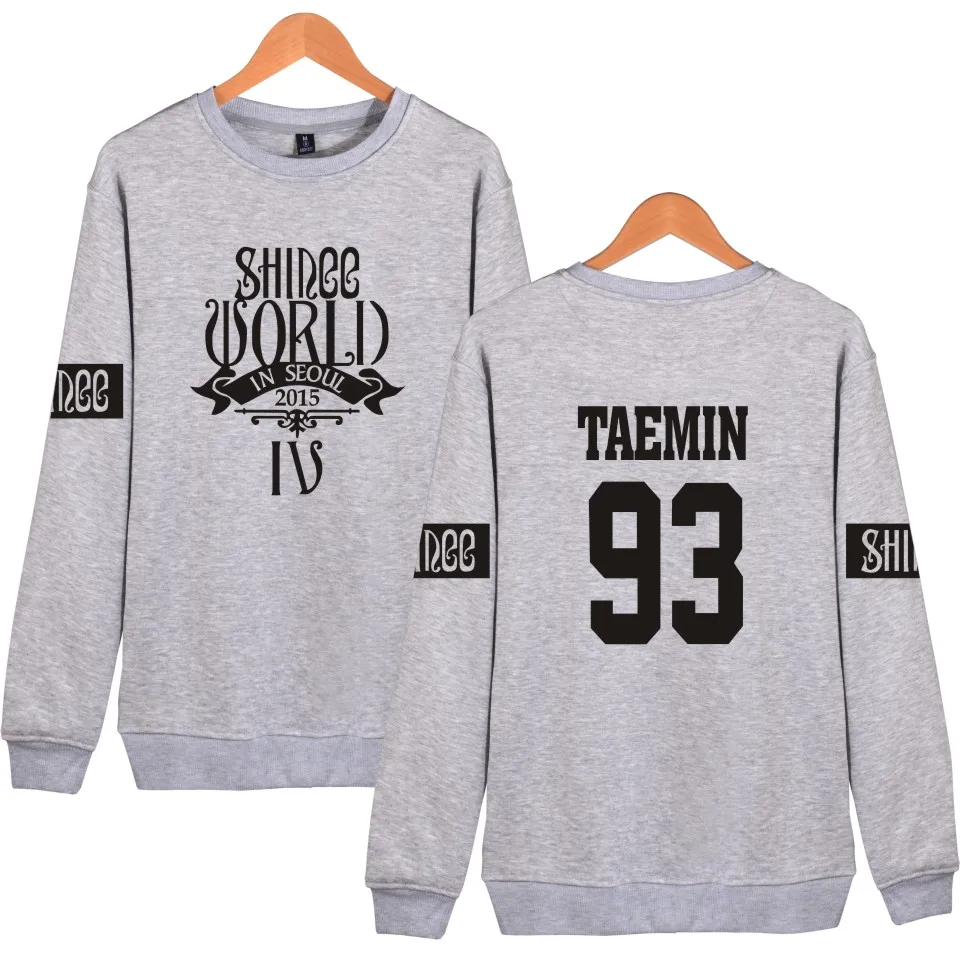 93TAEMIN g WEJNXIN Shinee Kpop Fans поддерживающие толстовки для женщин и мужчин Унисекс Пуловер С Круглым Вырезом Флисовая Толстовка Harajuku Розовая Толстовка - Цвет: 93TAEMIN g