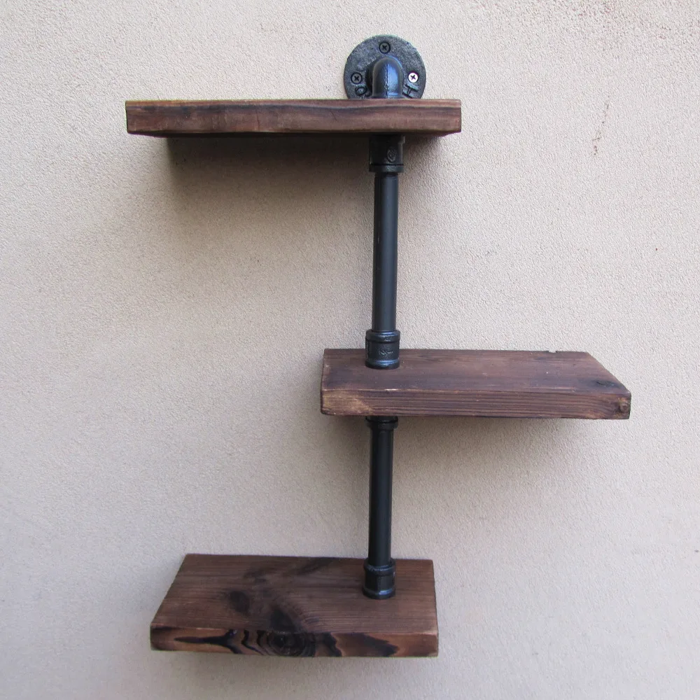 Промышленная сельская городская железная настенная полка для труб 3 яруса