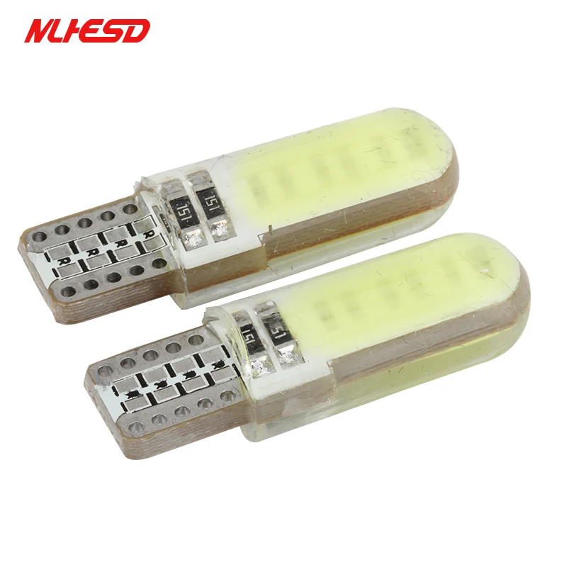 100pcs T10 COB 194 W5W Car Clearance Light Canbus Auto Silicon Side Wedge parking License Plate Lamp Styling 12V 10Pcs | Автомобили и