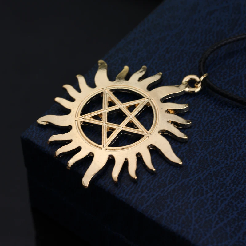 Сверхъестественная пентаграмма тайна АНТИЧНОСТЬ подвеска кожаная ожерелье Дин