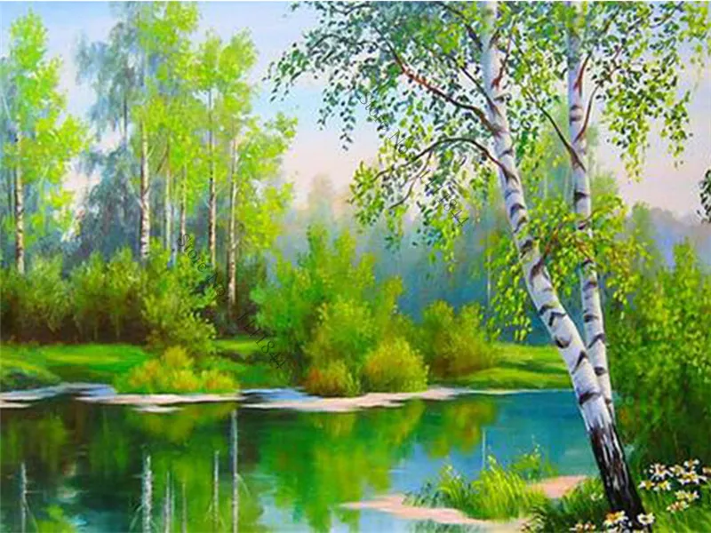 DIY 5D Diamond Painting Tree Needlework Craft Gift Full Square Mosaic Embroidery Scenery Home Decoration | Дом и сад