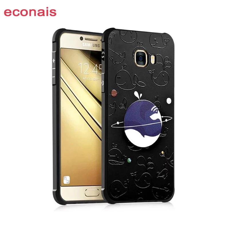 Econais Мягкие TPU силиконовый чехол для Samsung C5 Телефон задняя крышка 3D резьба матовый