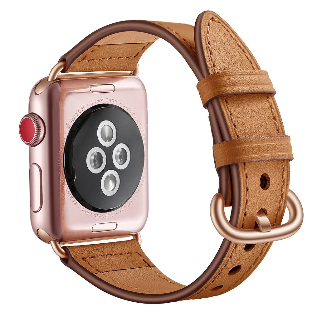 Элегантный женский ремешок из натуральной кожи для часов Apple Watch 38 40 42 44 мм Новый