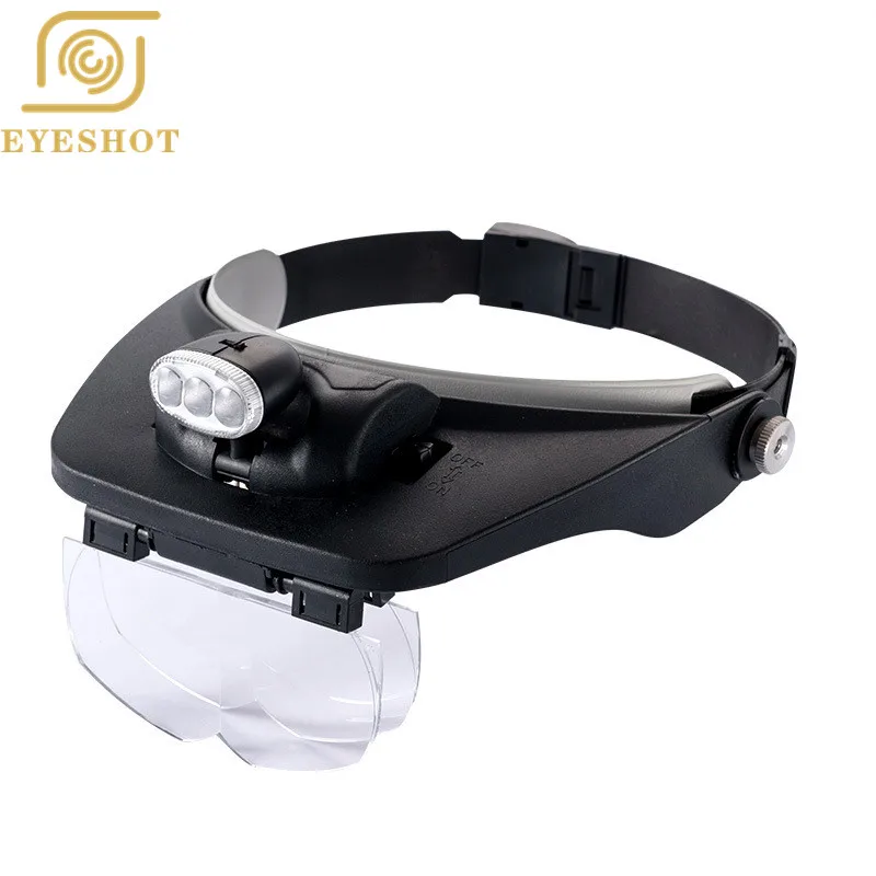 EYESHOT 1.2X-3.5X лупа в ручном режиме шлем увеличительное стекло с лампой 4 объектива