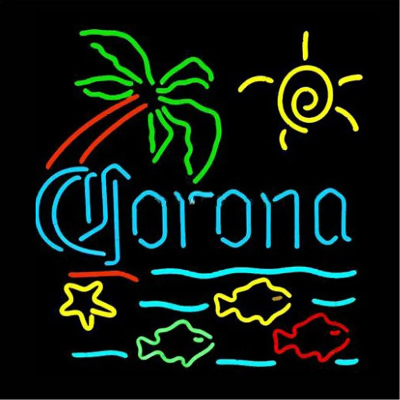 

17*14 "CORONA неоновая вывеска из настоящего стекла Пивной бар Бильярд дисплей ресторан магазин открытый светильник вывески