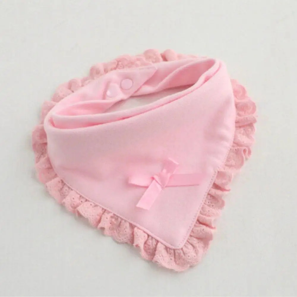 pink 1 Детские слюнявчики из абсорбирующей ткани; хлопковая Бандана с кружевным бантом для новорожденных; Слюнявчики для маленьких девочек; Милые Слюнявчики; Слюнявчики для младенцев; Слюнявчики - Цвет: pink 1