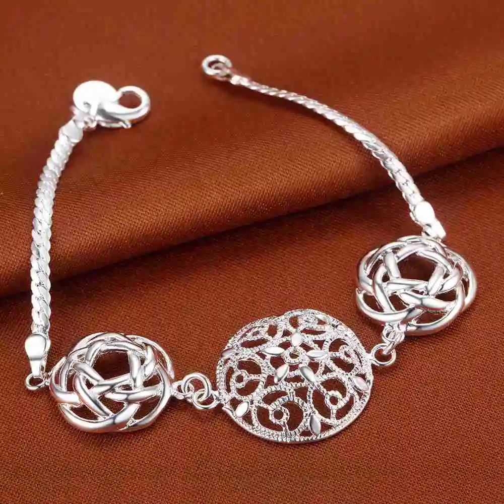 Счастливый цвет серебра талисман браслеты для женщин рождественские подарки