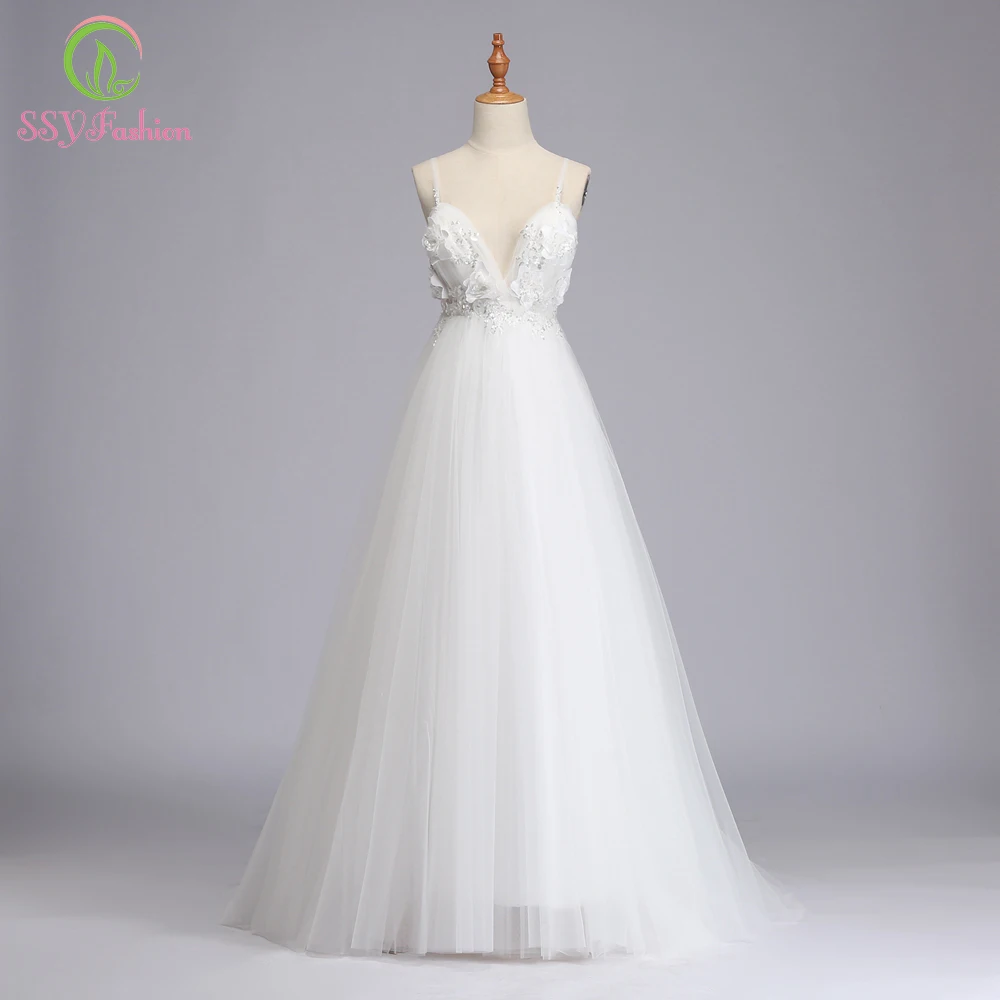 SSYFashion Новое сексуальное зеленое вечернее платье с v-образным вырезом без рукавов с открытой спиной с коротким Шлейфом Кружевное Вечернее платье для выпускного вечера Robe De Soiree