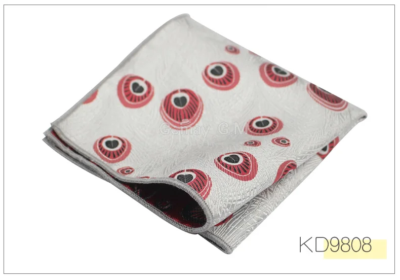 KD9808 Мужской, карманный, квадратный многоцветный Жених Hanky жаккардовый тканый платок Модный классический свадебный - Цвет: KD9808