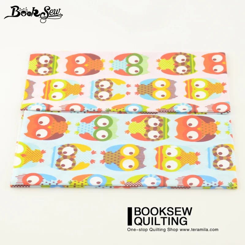 2 Pcs/ Lot Booksew Fabric Owls Pattens 100% Cotton Textile Dress Sewing Garment 50cmx100cm Fat Quarter Patchwork | Дом и сад
