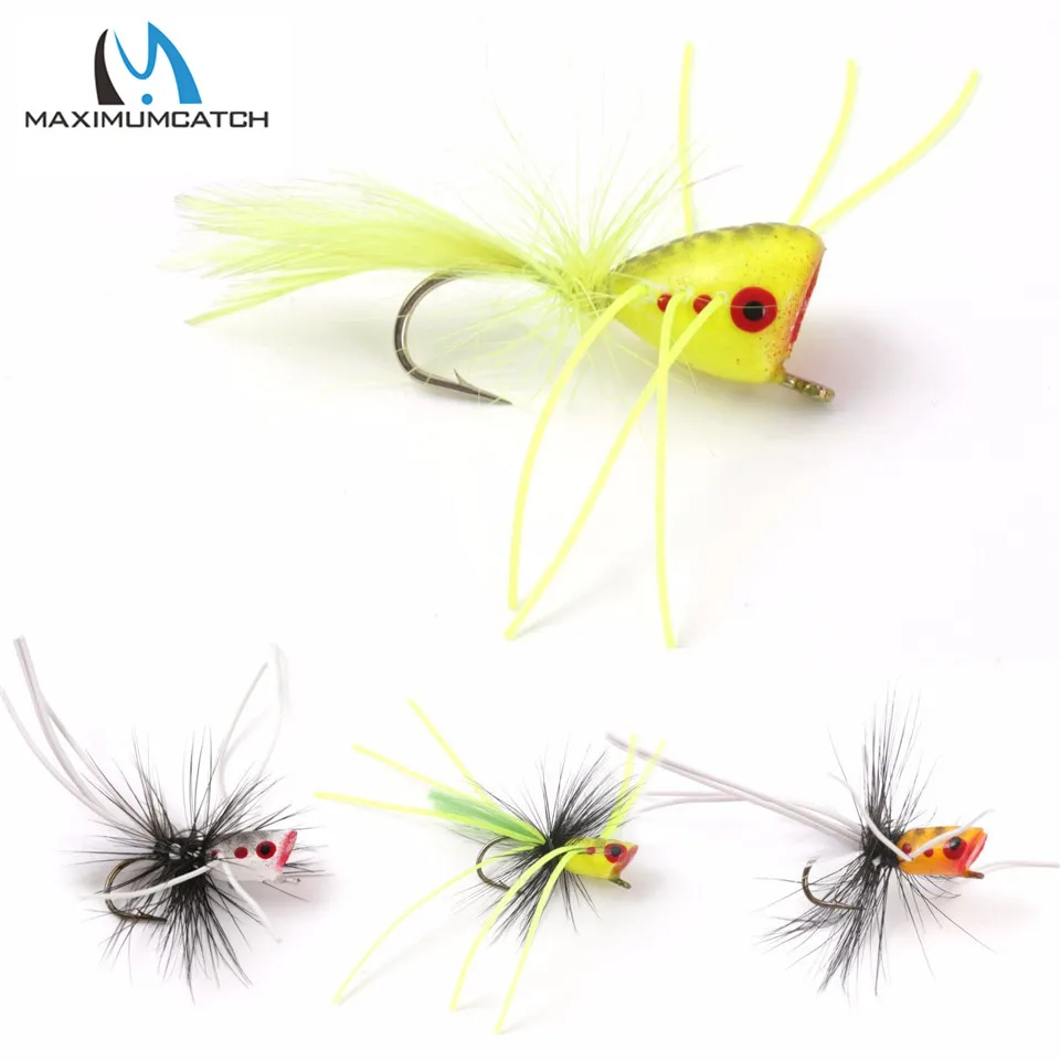Maximumcatch 6 #/8 #/10 # бас Поппер мухи Topwater крючки Сухие Мухи Для басов Bluefish карп|topwater