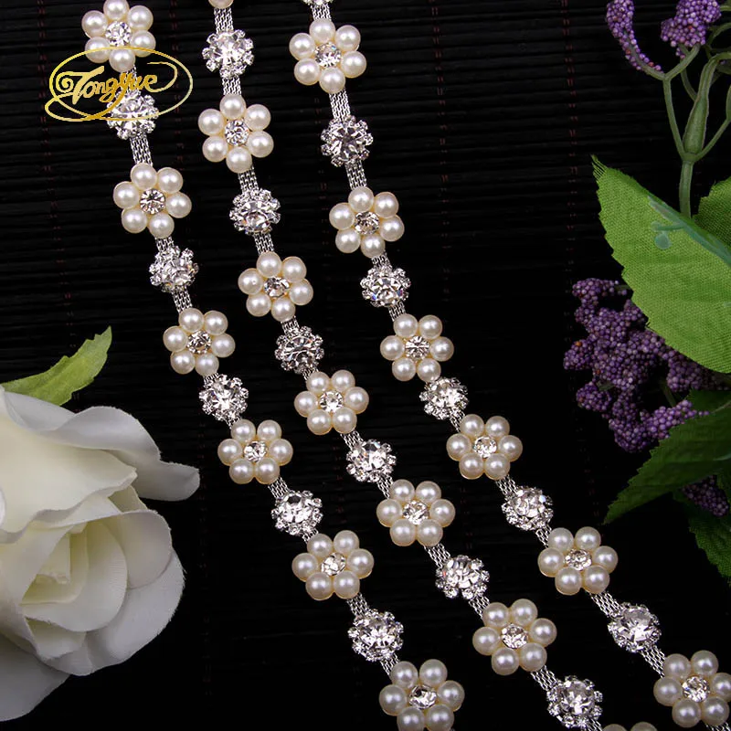 1 год жемчуг с цирконом серебряный сплав свадебное украшение для одежды орнамент